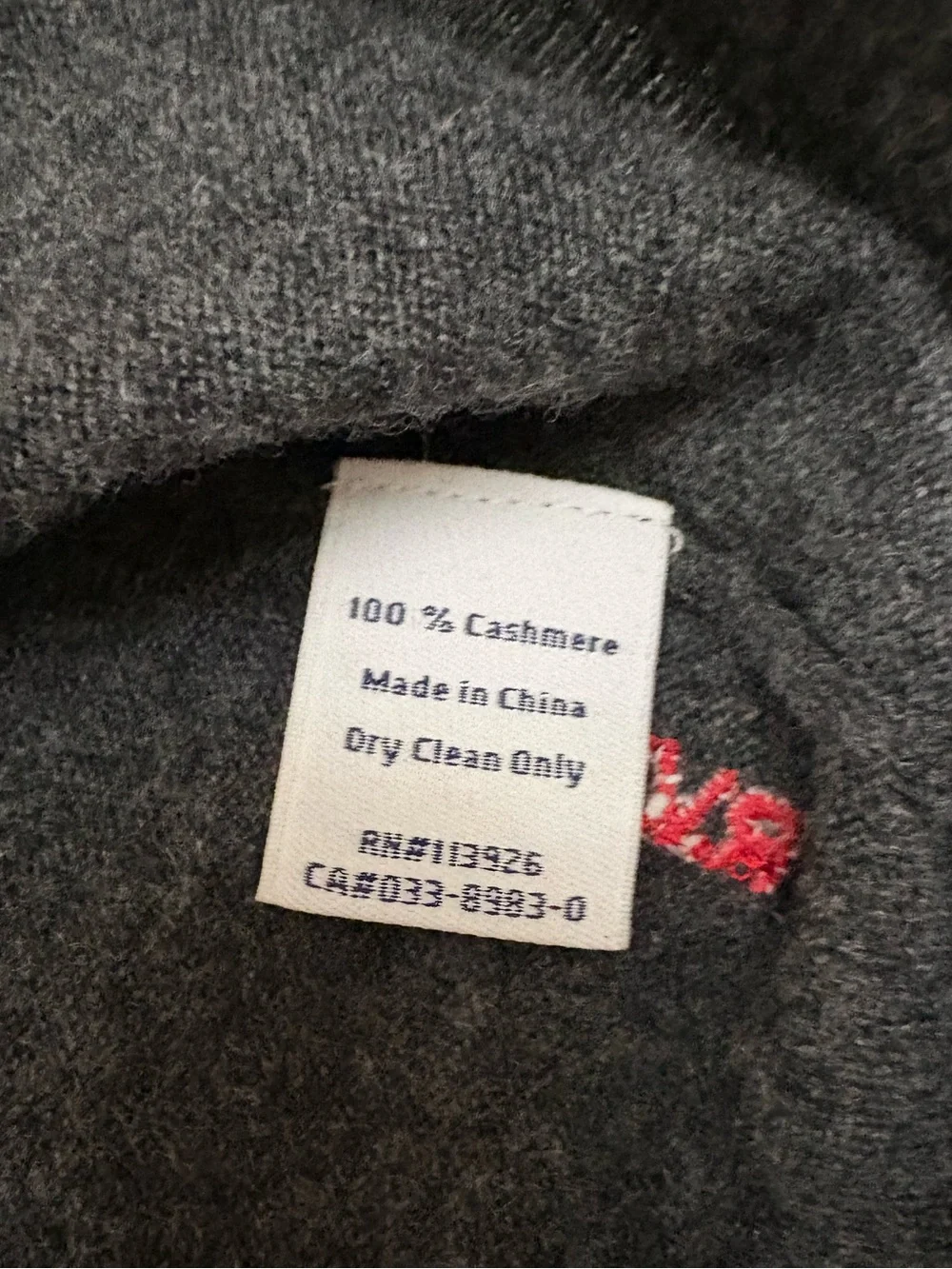 Royal Vancouver Yacht Club Men’s XL 100% Cashmere Quarter Zip Sweater Gray